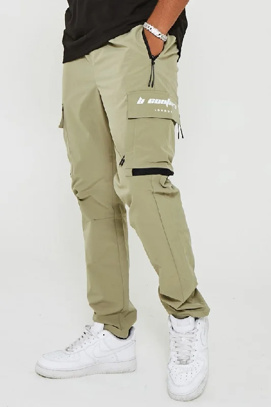 King Street Tapered Cargo Woven Pants - Khaki