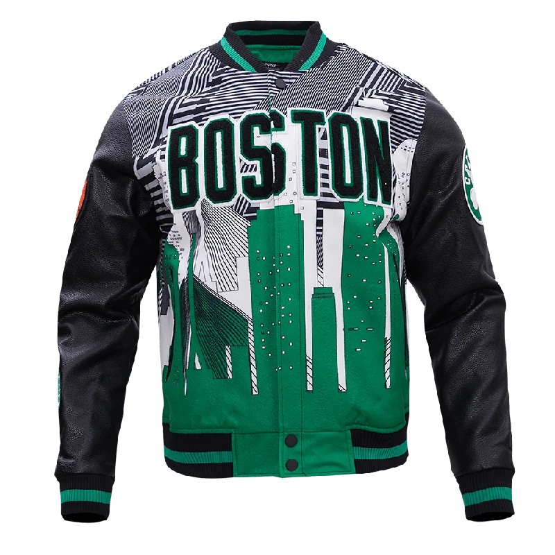 NBA BOSTON CELTICS REMIX VARSITY MEN'S JACKET (BLACK)