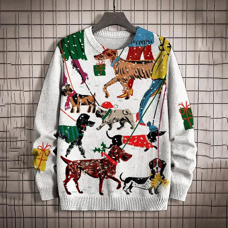 Men's Christmas Dogs Gift Art Print Sweater