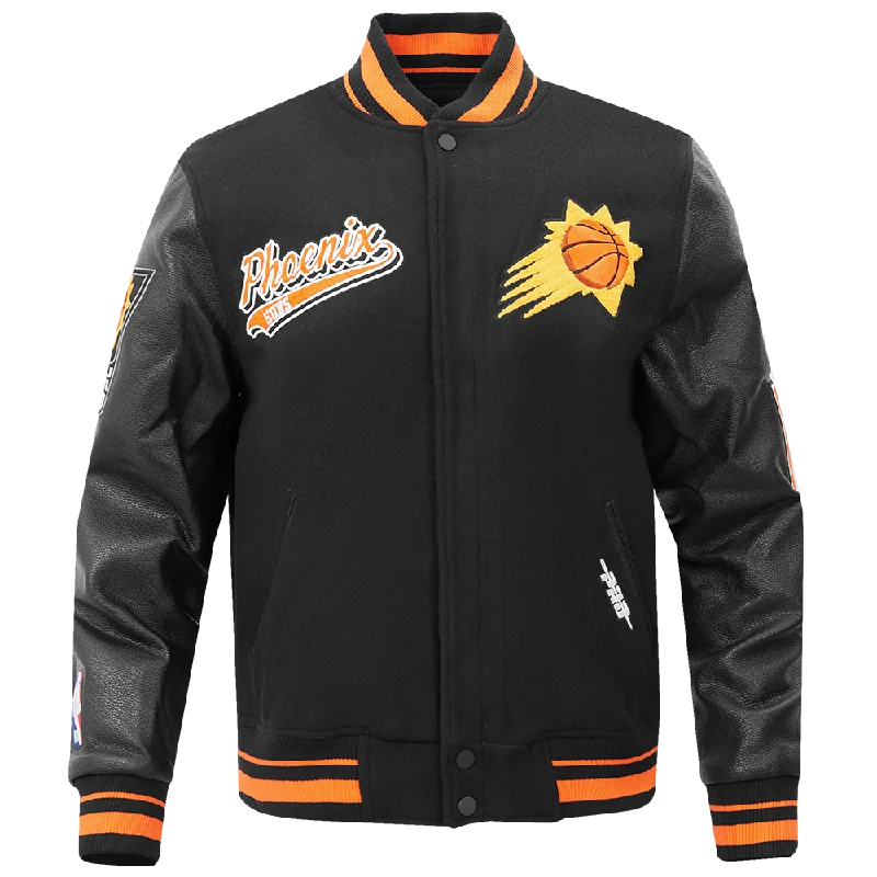 NBA PHOENIX SUNS SCRIPT TAIL MEN'S RIB WOOL VARSITY (BLACK/ORANGE)