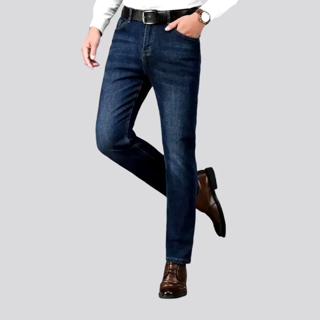 Sanded and slim men's jeans