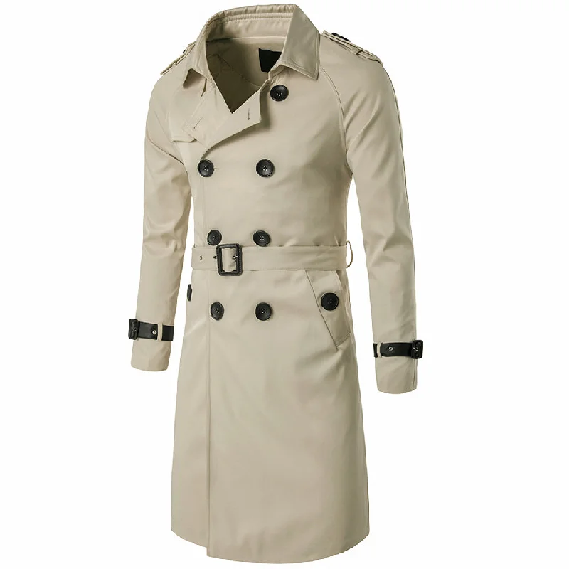 Slim Fit Belted Trench Coat Khaki