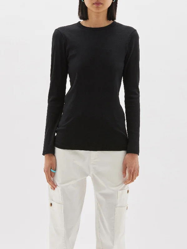 slim superfine rib long sleeve t.shirt