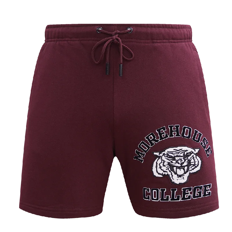 MOREHOUSE COLLEGE CLASSIC MEN'S STACKED LOGO SHORT (WINE)