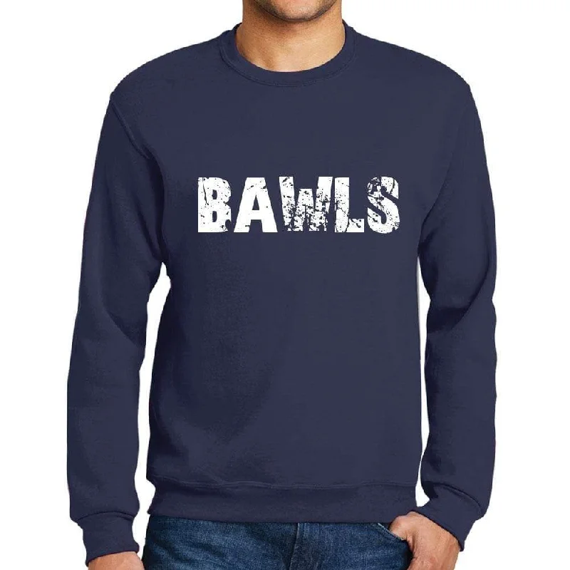 Men's Printed Graphic Sweatshirt Popular Words BAWLS French Navy