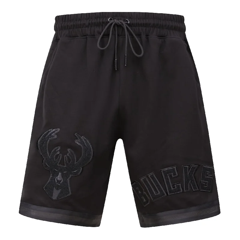 NBA MILWAUKEE BUCKS TRIPLE BLACK PRO TEAM MEN'S SHORT (BLACK)