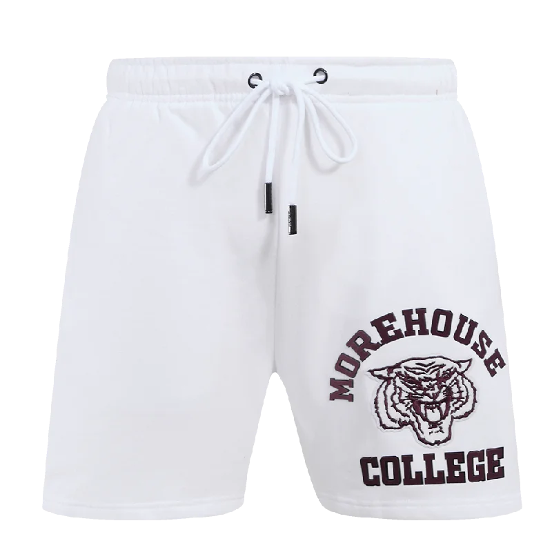 MOREHOUSE COLLEGE CLASSIC MEN'S STACKED LOGO SHORT (WHITE)