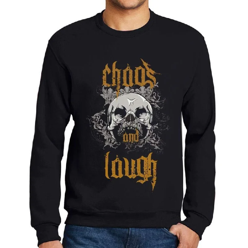 Ultrabasic - Homme Imprimé Graphique Sweat-Shirt Chaos and Laugh Noir Profond