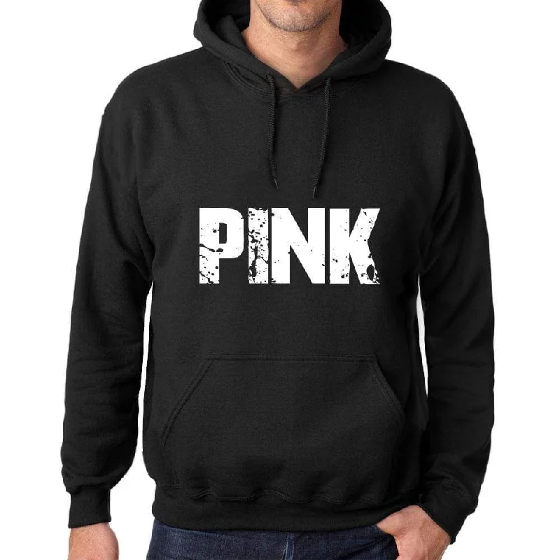 Men's Women's Unisex Printed Graphic Cotton Hoodie Soft Heavyweight Hooded Sweatshirt Pullover Popular Words PINK Deep Black