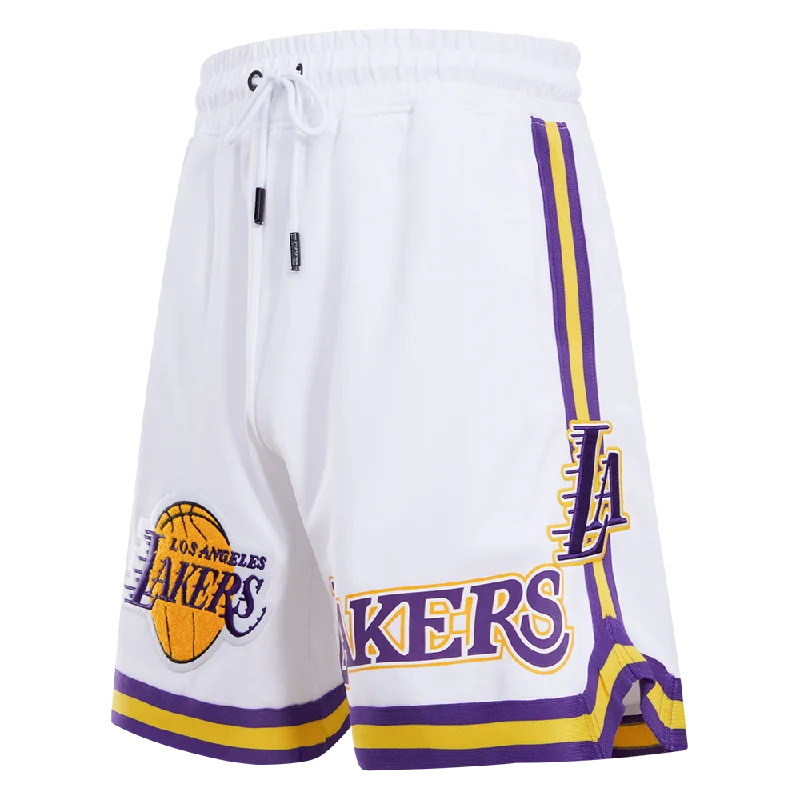 NBA LOS ANGELES LAKERS CLASSIC CHENILLE MEN'S SHORT (WHITE)