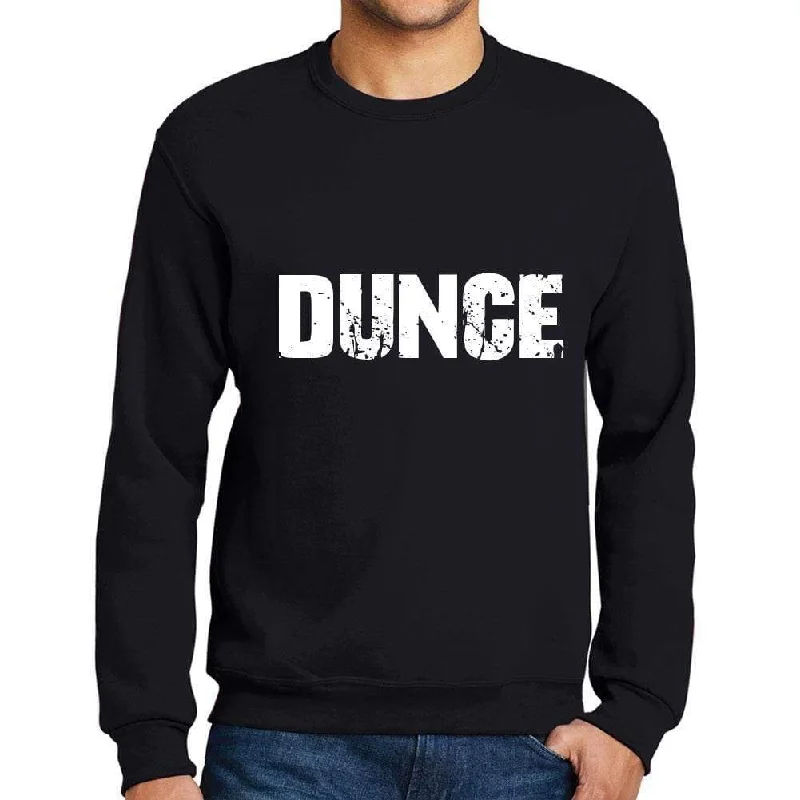 Men's Printed Graphic Sweatshirt Popular Words DUNCE Deep Black