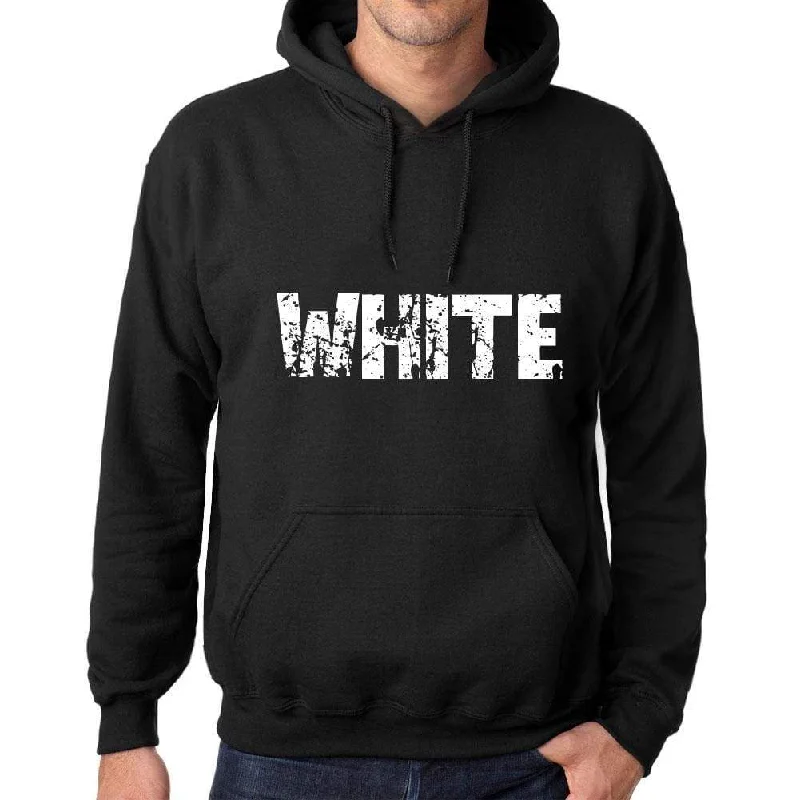 Men's Women's Unisex Printed Graphic Cotton Hoodie Soft Heavyweight Hooded Sweatshirt Pullover Popular Words WHITE Deep Black