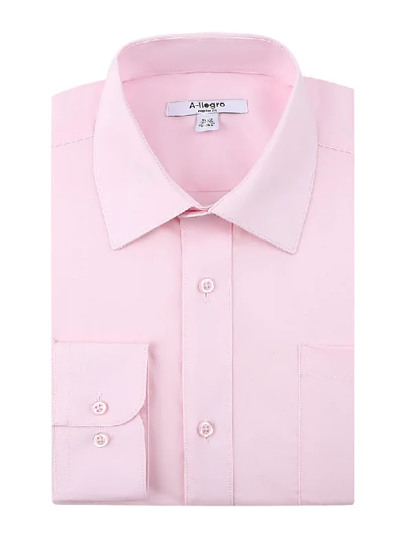 Slim Fit Cotton Convertible Cuff Dress Shirt In Pink