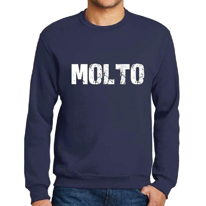 Men's Printed Graphic Sweatshirt Popular Words MOLTO French Navy