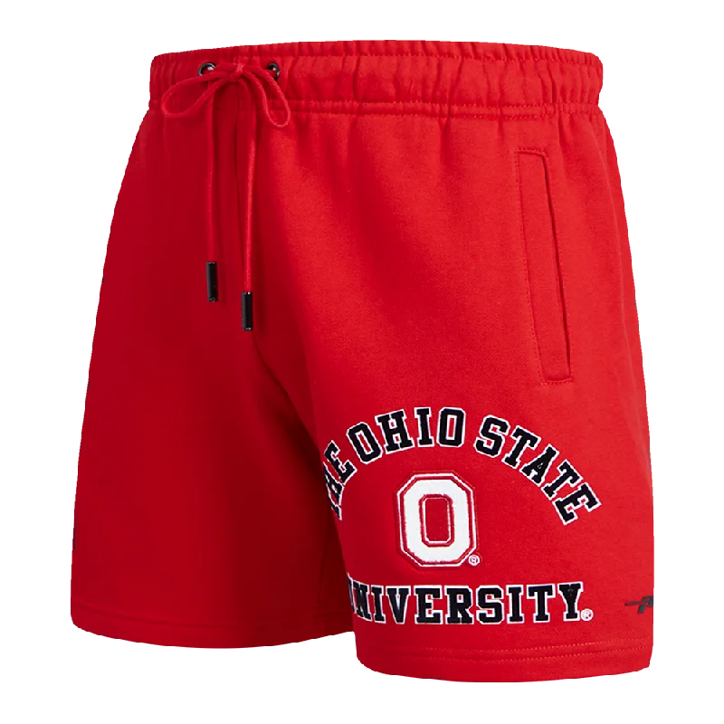 OHIO STATE UNIVERSITY CLASSIC MEN'S STACKED LOGO FLC SHORT (RED)