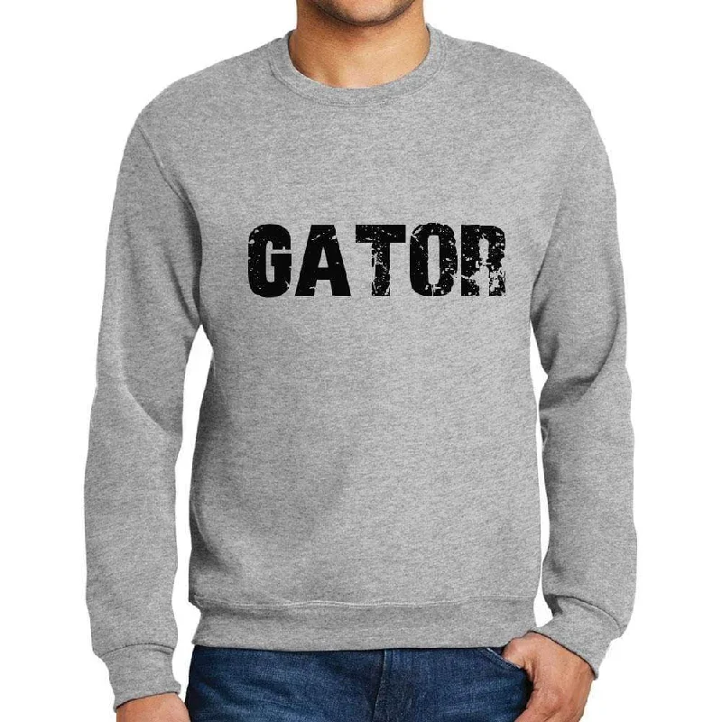 Men's Printed Graphic Sweatshirt Popular Words GATOR Grey Marl