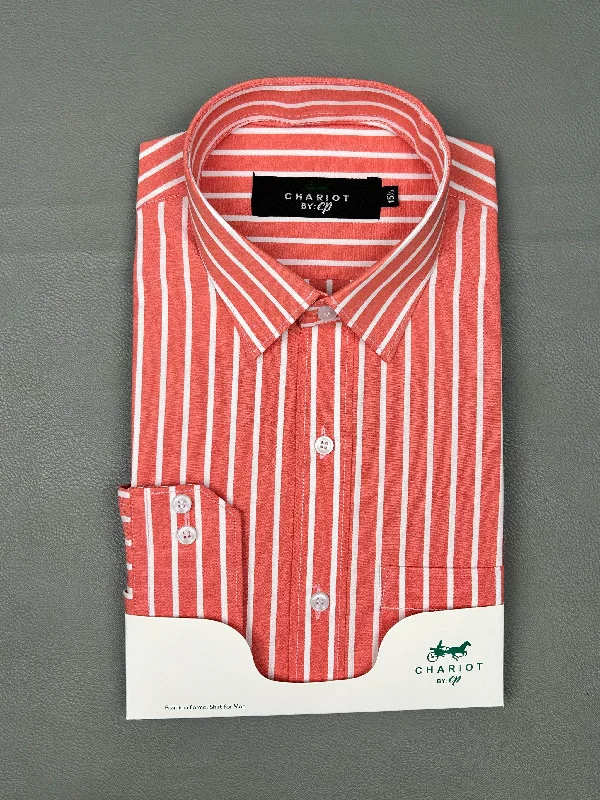 Peach Lines Formal Dress Shirt For Men MFS176