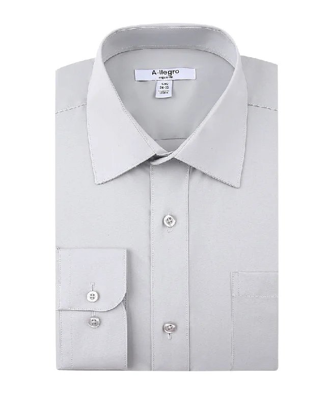 Slim Fit Cotton Convertible Cuff Dress Shirt In Gray