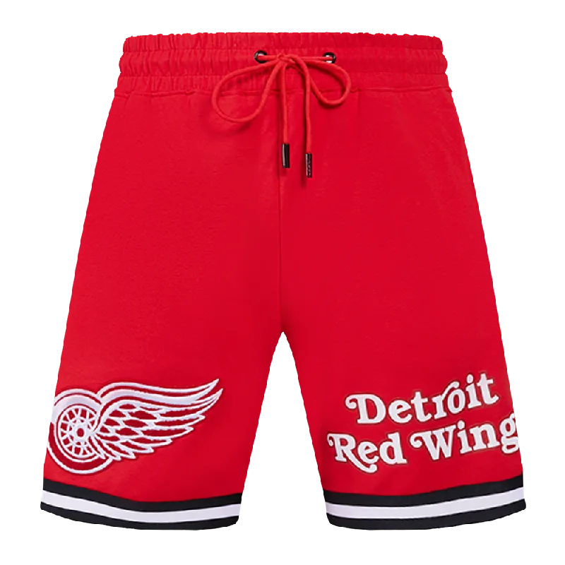 NHL DETROIT RED WINGS CLASSIC CHENILLE MEN'S DK SHORT (RED/BLACK)