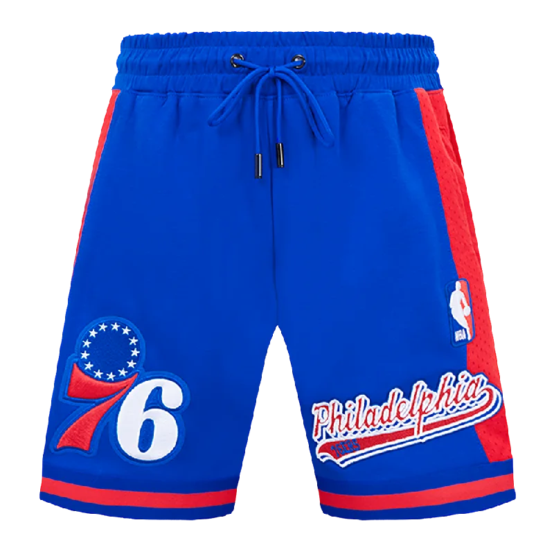 NBA PHILADELPHIA 76ers SCRIPT TAIL MEN'S DK 2.0 SHORT (ROYAL BLUE/RED)