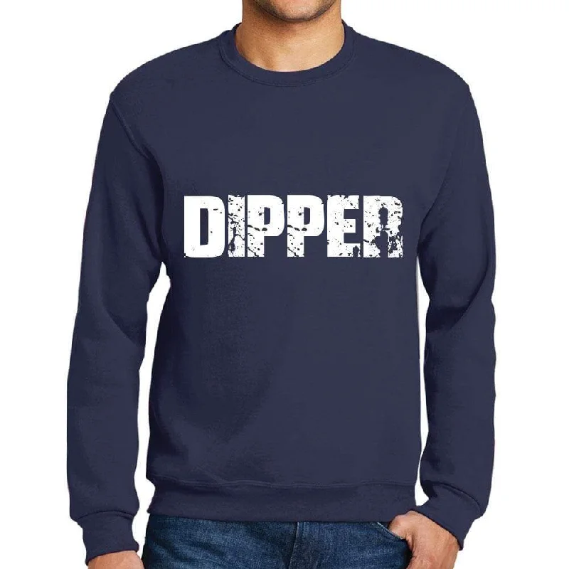 Men's Printed Graphic Sweatshirt Popular Words DIPPER French Navy