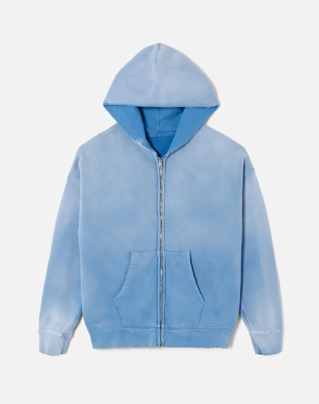 Zip Hoody - Sun Faded Dusty Blue