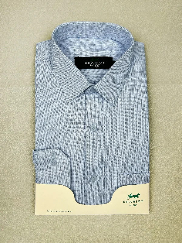 Light Blue Chambray Formal Dress Shirt For Men MFS178