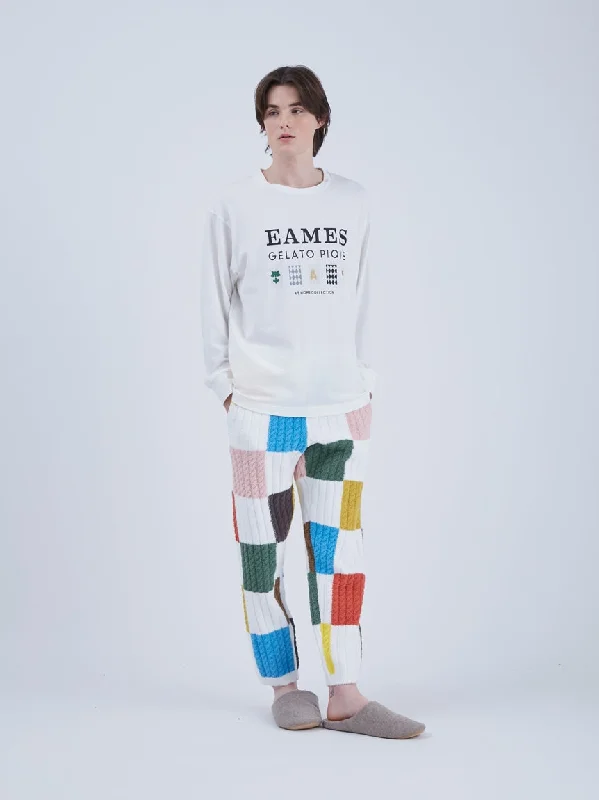 EAMES Air Moco Check-Patterned Fluffy Long Pants