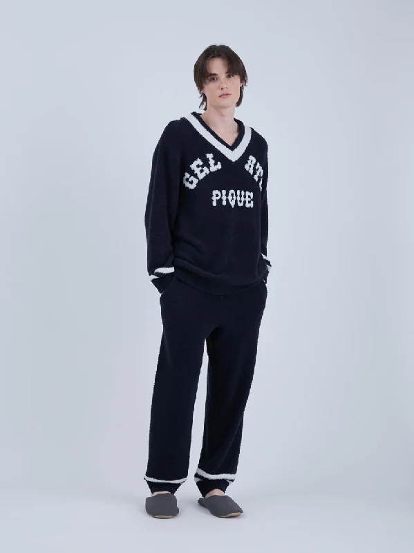 Powder College Fluffy Loungewear Long Pants for Men