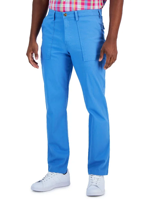 Mens Classic Fit Solid Straight Leg Pants