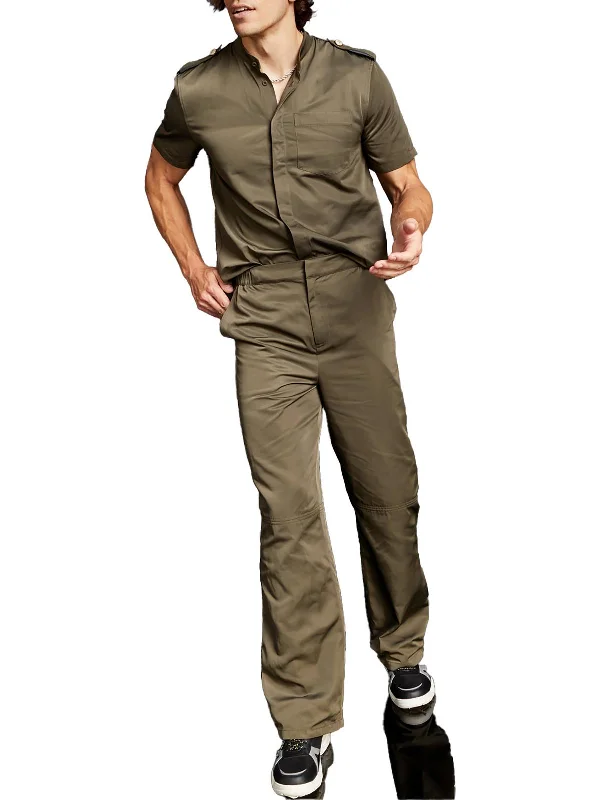 Mens Utility Flat Front Trouser Pants