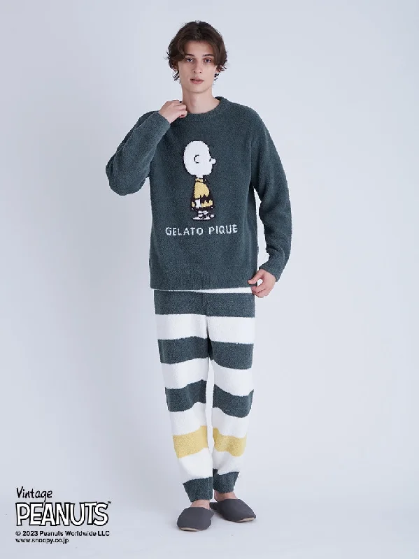 PEANUTS Jacquard Fluffy Long Pants for Men