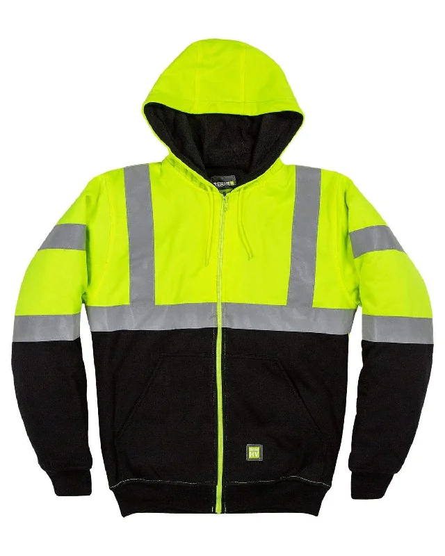 Berne - Men's Hi-Vis Class 3 Color Block Hooded Sweatshirt