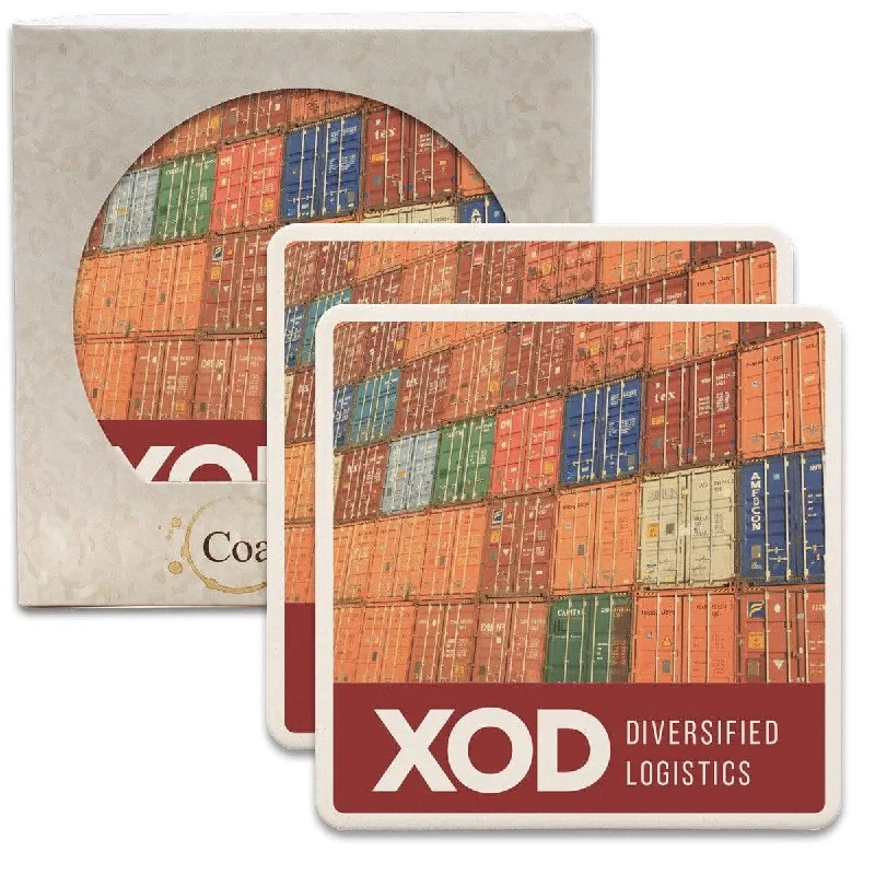 CoasterStone - 2 Pack Absorbent Stone Square Coaster