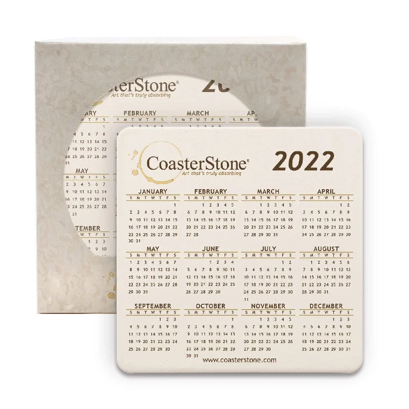 CoasterStone - Absorbent Single Stone Calendar Coaster