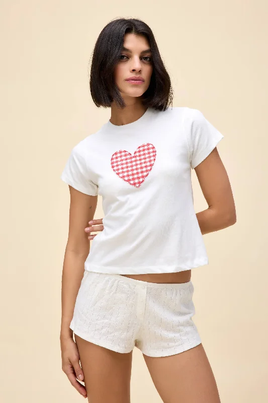 Gingham Heart Vintage Tee