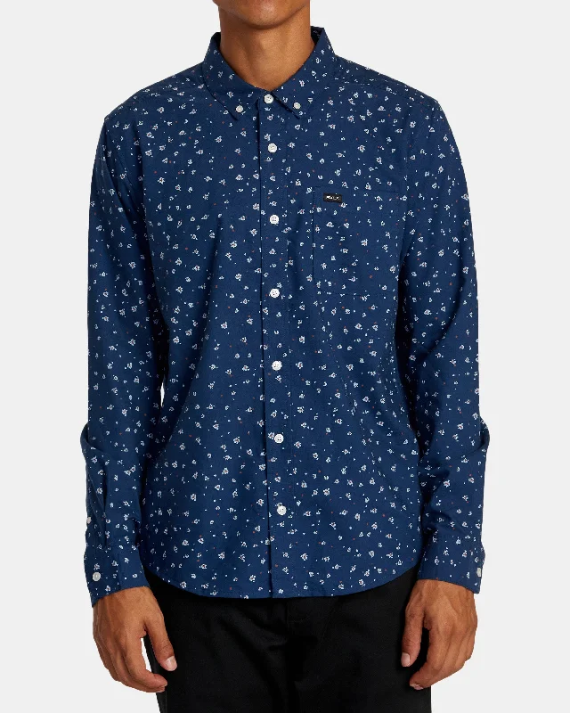 That'll Do Print Long Sleeve Shirt - Dark Denim