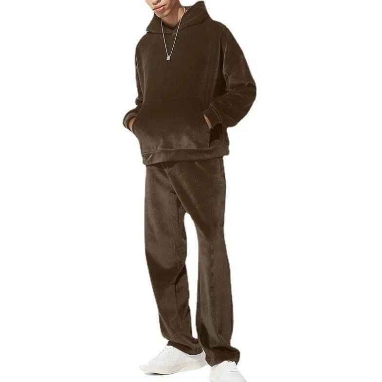 Casual Plush Sweater Pants Suit