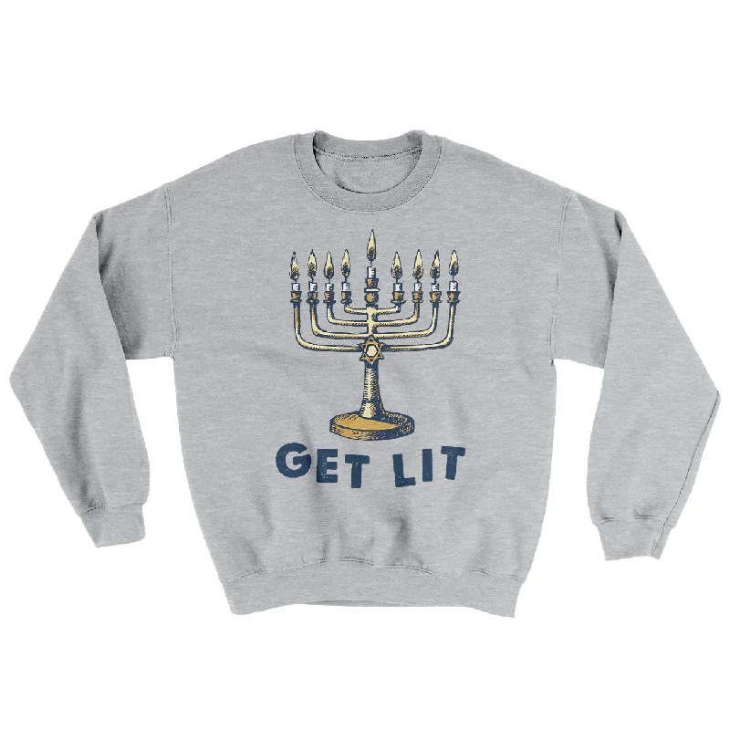 Get Lit for Hanukkah Ugly Sweater