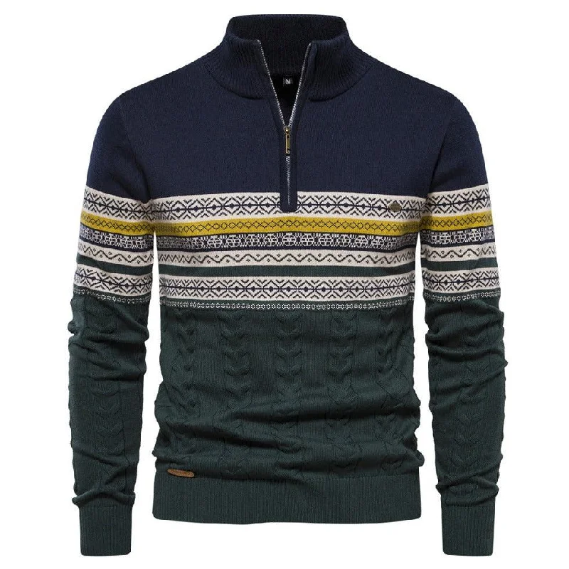 Men's Stand-up Collar All-match Half Zipper Sweater